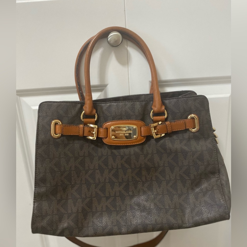 Michael Kors Dark Brown Tote with Tan Accents